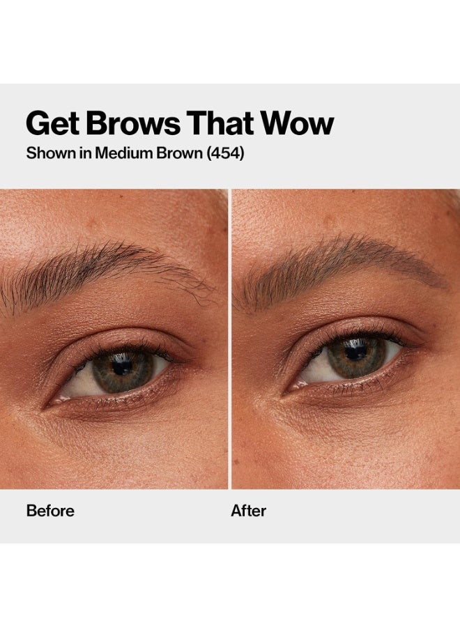 ريفلون Revlon ColorStay Micro Eyebrow Pencil with Built In Spoolie Brush, Infused with Argan and Marula Oil, Waterproof, Smudgeproof, 454 Medium Brown, 0.003 oz Medium Brown - Image 3