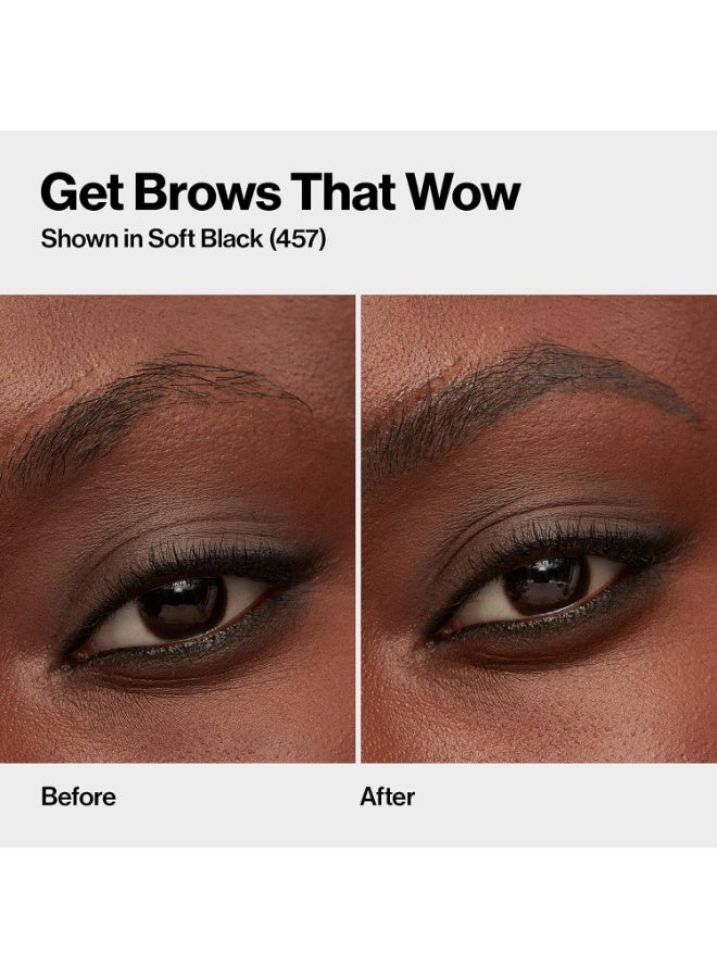 ريفلون Revlon ColorStay Micro Eyebrow Pencil with Built In Spoolie Brush, Infused with Argan and Marula Oil, Waterproof, Smudgeproof, 457 Soft Black, 0.003 oz Soft Black - Image 5