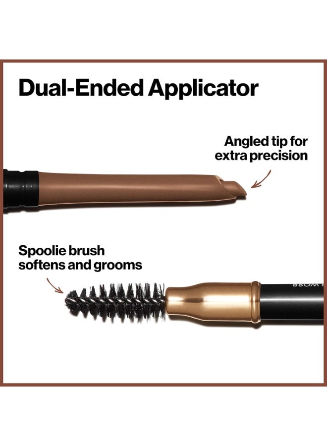 ريفلون قلم حواجب ريفلون، مكياج عيون كولورستاي مع فرشاة حواجب، مقاوم للماء، يدوم طويلاً، طرف دقيق مائل، 210 بني فاتح، 0.01 أونصة - Image 3