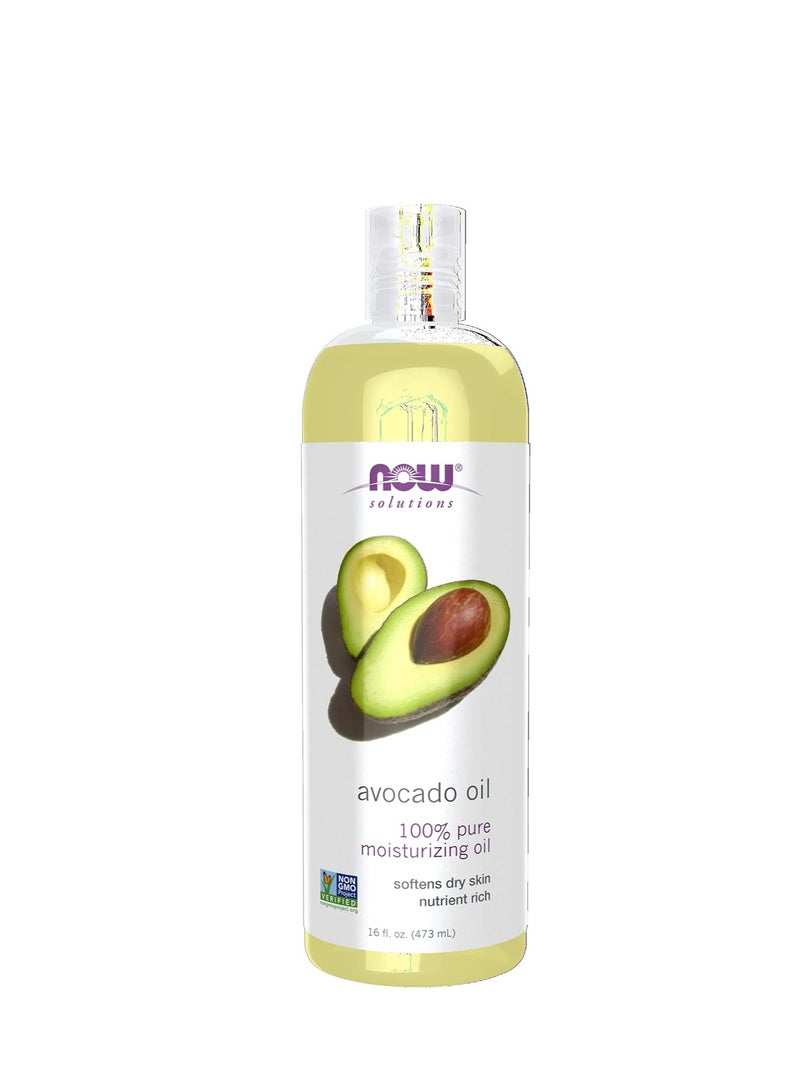 Now Foods NOW Foods Solutions, Avocado Oil, 100% Pure Moisturizing Oil, Nutrient Rich and Hydrating, 16-Ounce 16-OunceFluid Ounce  - Image 1