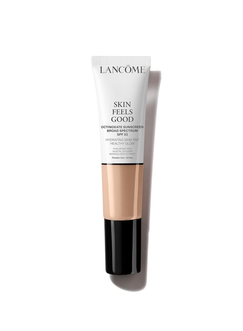 Lancôme Skin Feels Good Hydrating Tinted Moisturizer with SPF 23 - Oil-Free & Lightweight Foundation - Sheer Coverage with Healthy Glow Finish - 025W Soft Beige 2.12 ozounce