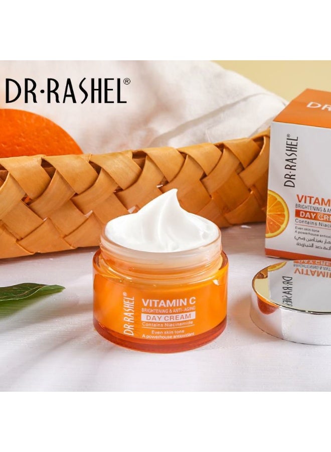 Vitamin C Skin Care Pouch – 5 Pcs Set, Face Cream, Serum, Day Cream, Night Cream, Cleanser And Toner Brightening, Anti-Aging, Hydrating Skincare Kit for Glowing Skin CMkg