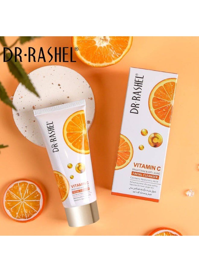 Vitamin C Skin Care Pouch – 5 Pcs Set, Face Cream, Serum, Day Cream, Night Cream, Cleanser And Toner Brightening, Anti-Aging, Hydrating Skincare Kit for Glowing Skin CMkg
