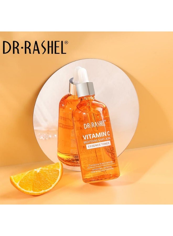 Vitamin C Skin Care Pouch – 5 Pcs Set, Face Cream, Serum, Day Cream, Night Cream, Cleanser And Toner Brightening, Anti-Aging, Hydrating Skincare Kit for Glowing Skin CMkg