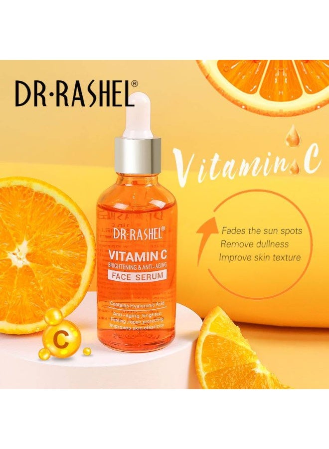 Vitamin C Skin Care Pouch – 5 Pcs Set, Face Cream, Serum, Day Cream, Night Cream, Cleanser And Toner Brightening, Anti-Aging, Hydrating Skincare Kit for Glowing Skin CMkg