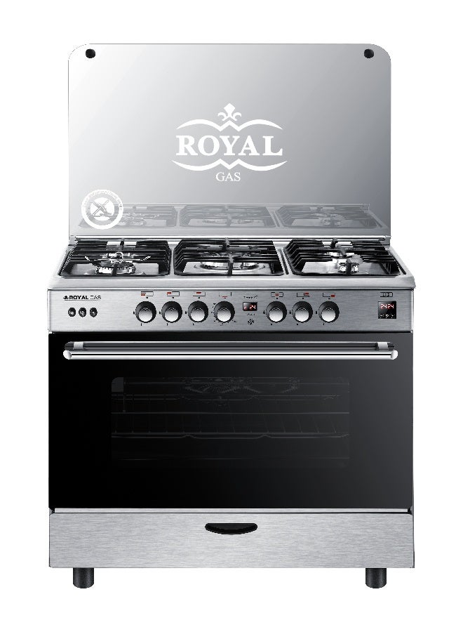 رويال Royal Gas Freestanding Cooker – Master Chief – Sensor – CubCap – 5 Burners – Cast Iron – 60 × 90 – 2010186 MC90-C-SS-DFSVS Stainless steel Brushed - Image 1