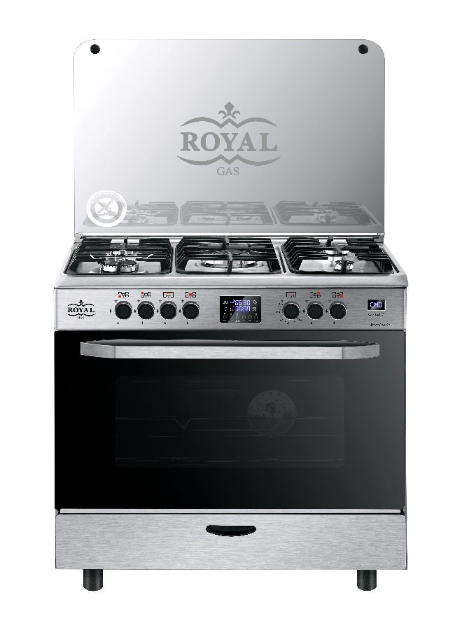 Royal Royal Gas Freestanding Cooker – Master Chief – Pro – Sensor – CubCap – 5 Burners – Cast Iron – 60 × 90 – 2010300 MCP90-C-SS-DOSVS Stainless steel Brushed - Image 1