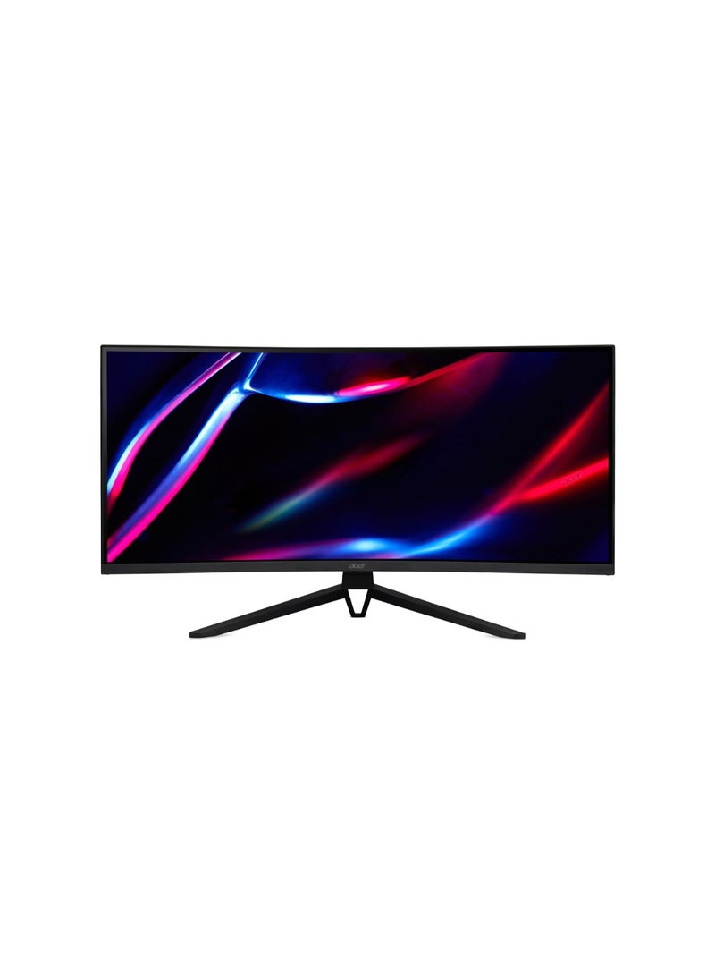 Acer 34 inch 4k (3440 x 1440) IPS 240Hz Curved Gaming Monitor | 0.5ms Response Time | 300 Nits Brightness | AMD FreeSync Premium Certified | 2 x HDMI 2.0, 2 x  DP, MM Audio out | 90% Adobe RGB Wide color gamut VA Pane| Acer Nitro ED343CUR Xbmiippx Monitor Black | 2 Years Manufacturer Warranty Black - Image 1
