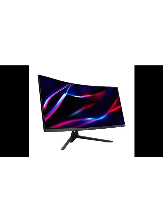 أيسر 34 inch 4k (3440 x 1440) IPS 240Hz Curved Gaming Monitor | 0.5ms Response Time | 300 Nits Brightness | AMD FreeSync Premium Certified | 2 x HDMI 2.0, 2 x  DP, MM Audio out | 90% Adobe RGB Wide color gamut VA Pane| Acer Nitro ED343CUR Xbmiippx Monitor Black | 2 Years Manufacturer Warranty Black - Image 2