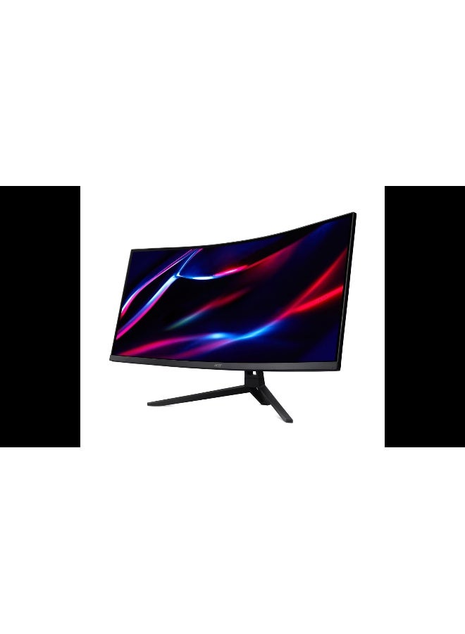 أيسر 34 inch 4k (3440 x 1440) IPS 240Hz Curved Gaming Monitor | 0.5ms Response Time | 300 Nits Brightness | AMD FreeSync Premium Certified | 2 x HDMI 2.0, 2 x  DP, MM Audio out | 90% Adobe RGB Wide color gamut VA Pane| Acer Nitro ED343CUR Xbmiippx Monitor Black | 2 Years Manufacturer Warranty Black - Image 3
