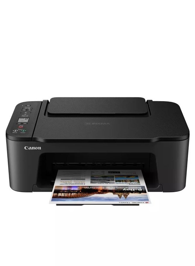 كانون PIXMA TS3720 Wireless Inkjet All-in-One Printer, 7.7 (black) / 4.0 (colour) Images Per Minute, 60-Sheet Capacity, 1.5" Segment LCD Screen, Chromebook compatible, Dual Band Wi-Fi, TS3720 Black  - Image 3