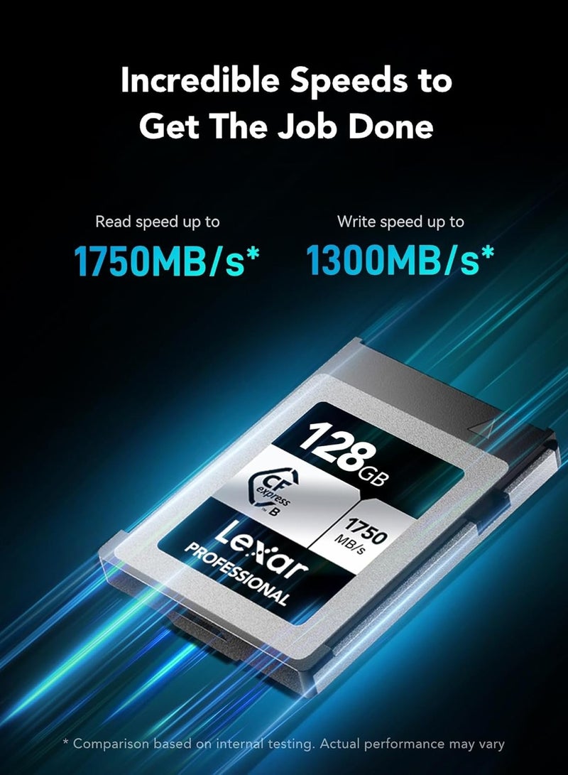 Lexar Professional SILVER Series 128GB CFexpress Card, Type B CFe Card, up to 1750MB/s Read Speed 128 GB - Image 2