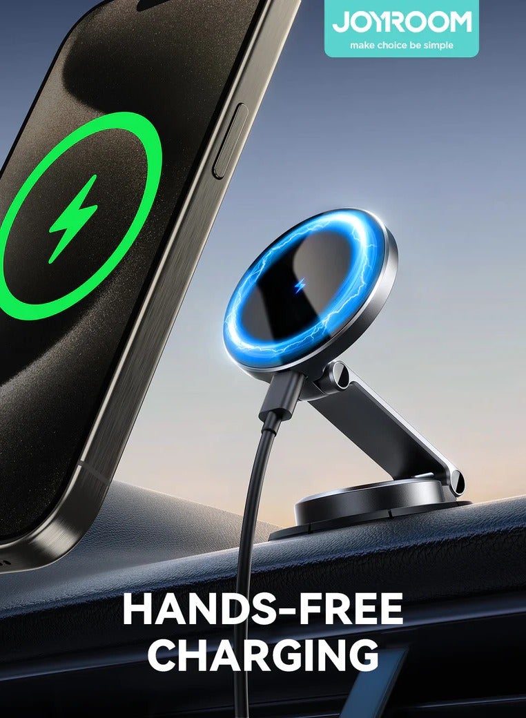 JOYROOM JR-ZS408 Magnetic Wireless Car Charger Holder Black  - Image 1