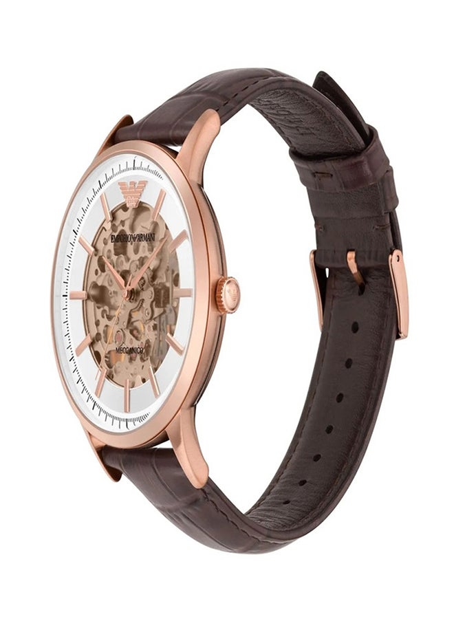 EMPORIO ARMANI Men's Emporio Armani Men's Automatic Black Leather Watch AR60039  - Image 2