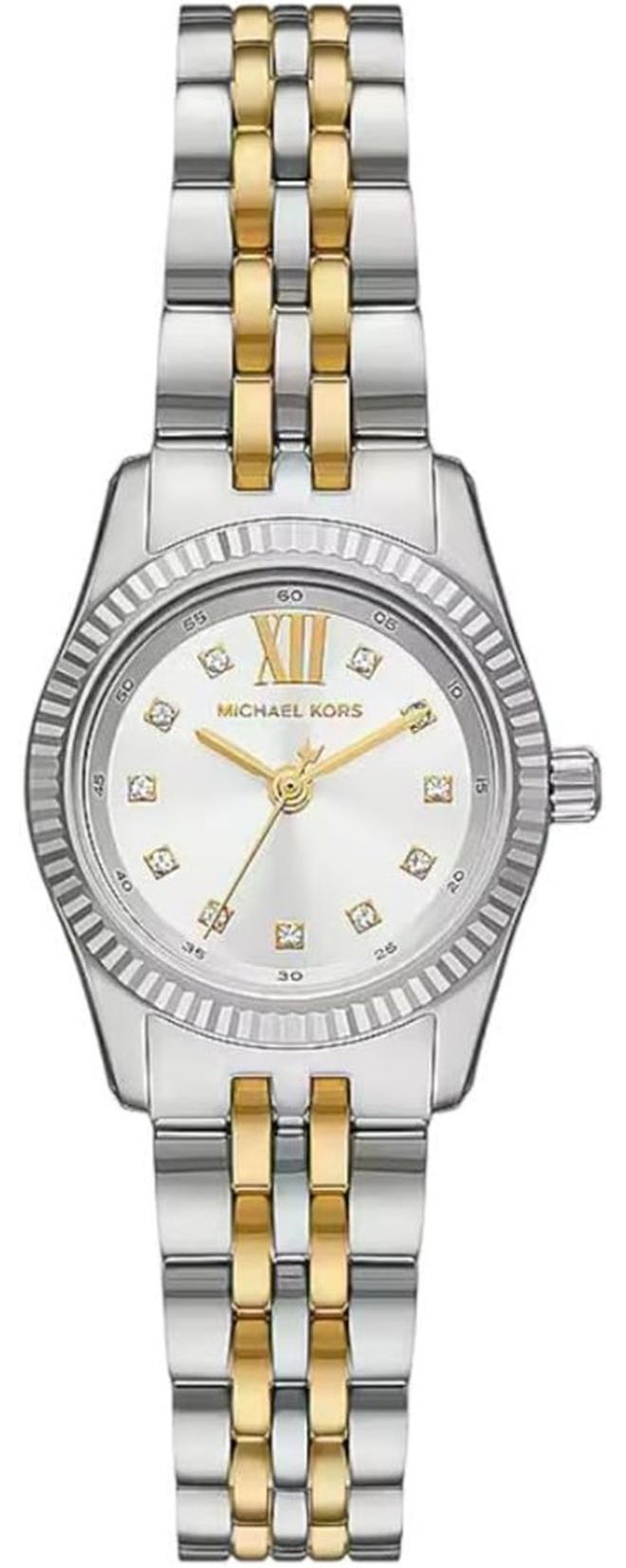 مايكل كورس ساعة كواتز للنساء من ليكستون بحركة 3 عقارب بحجم علبة 26 مم مع سوار من الفولاذ المقاوم للصدأ MK4740 - Image 1