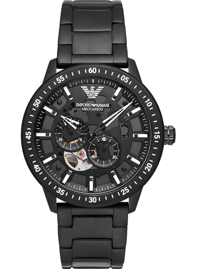EMPORIO ARMANI Men's Men's Automatic, Black-Tone Stainless Steel Watch ...