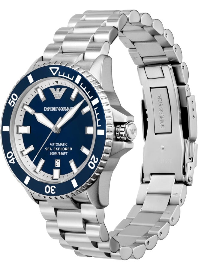 امبوريو ارماني Men's Men's Sea Explorer Elite Automatic Stainless Steel Watch AR60079 - Image 2