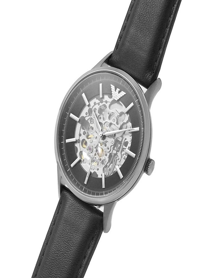 EMPORIO ARMANI Men's Emporio Armani Men's Automatic Black Leather Watch AR60038  - Image 2