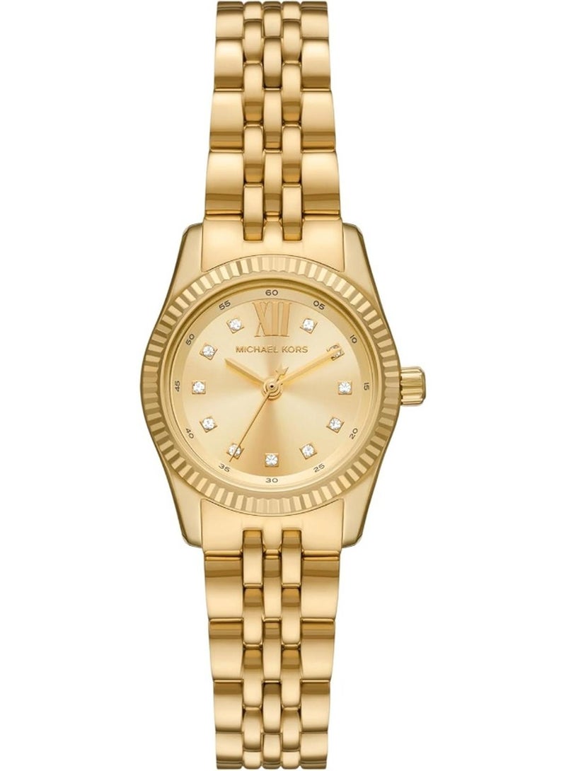مايكل كورس ساعة معصم نسائية ليكستون بتصميم ذهبي من الفولاذ المقاوم للصدأ MK4741 - Image 1