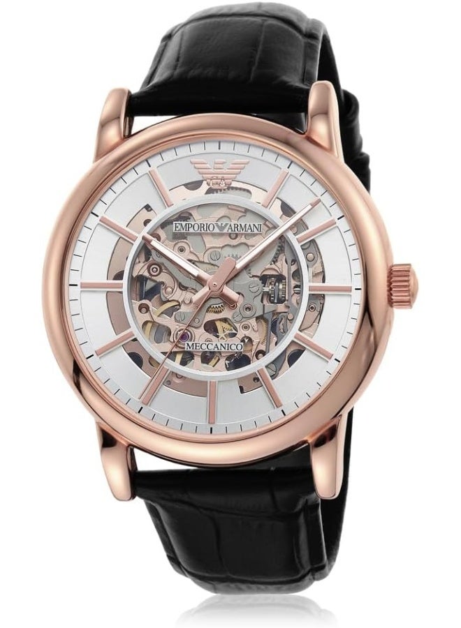 EMPORIO ARMANI Boys' Rose Gold Men's White Dial Leather Analog Watch AR60027 - Image 3