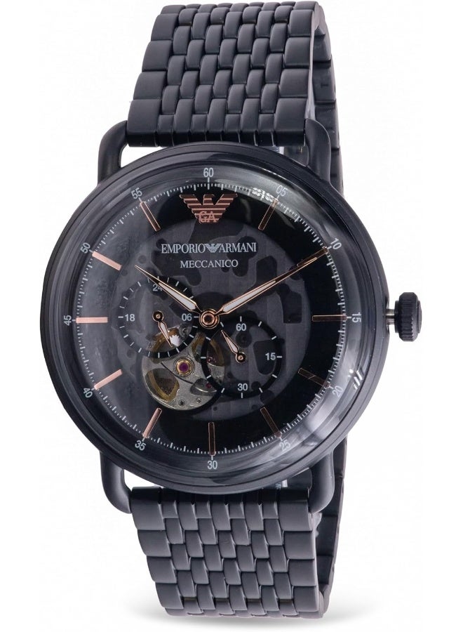 EMPORIO ARMANI Men's Aviator Automatic Analog Black Dial Men's Watch AR60025  - Image 1