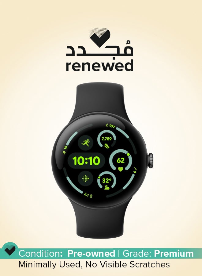 Google Renewed - Pixel Watch 3 (45mm) - Android Smartwatch With Heart Rate Tracking black  - Image 1