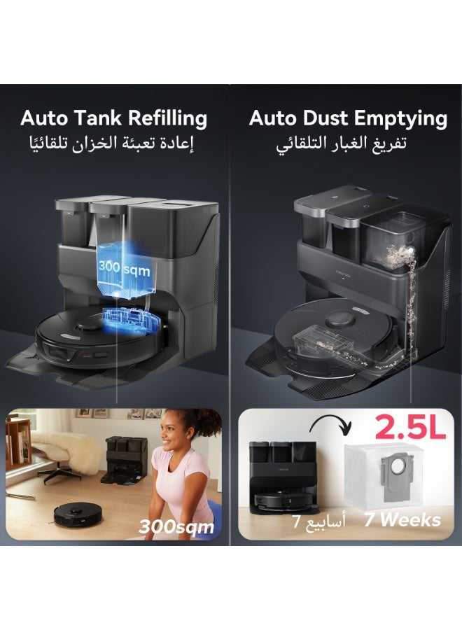 roborock S7 Max Ultra Robot Vacuum Cleaner with Auto Mop Washing/AutoDust Emptying/WarmAirDrying/AutoTankRefilling/DockSelf-cleaningVacuumCleaner(5500 Pa Active Obstacle Avoidance,App/Voice Control) 60 W S7 Max Ultra Black - Image 3