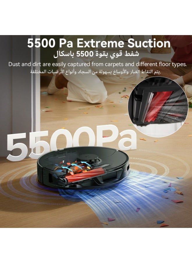 roborock S7 Max Ultra Robot Vacuum Cleaner with Auto Mop Washing/AutoDust Emptying/WarmAirDrying/AutoTankRefilling/DockSelf-cleaningVacuumCleaner(5500 Pa Active Obstacle Avoidance,App/Voice Control) 60 W S7 Max Ultra Black - Image 2