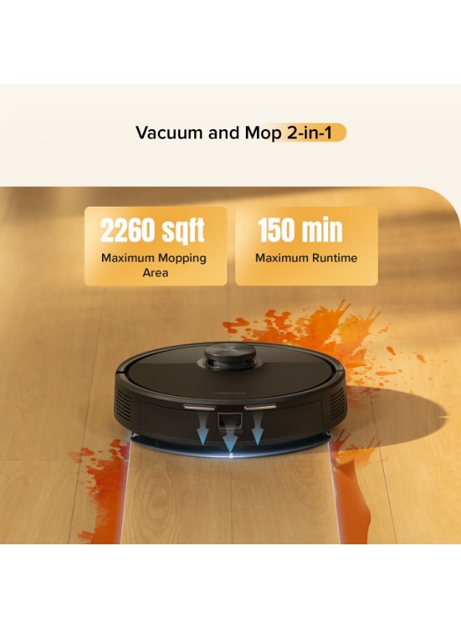 Q7 TF Robot Vacuum and Mop, Upgraded from Q5 Max+, 7 Weeks Self-Emptying, 10000Pa Suction, Dual Anti-Tangle System, for Pet Hair & Carpet, PreciSense LiDAR Navigation, App Control, Black 60 W Q7 TF Black