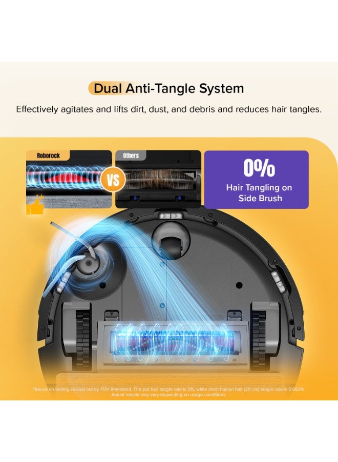 Q7 TF Robot Vacuum and Mop, Upgraded from Q5 Max+, 7 Weeks Self-Emptying, 10000Pa Suction, Dual Anti-Tangle System, for Pet Hair & Carpet, PreciSense LiDAR Navigation, App Control, Black 60 W Q7 TF Black