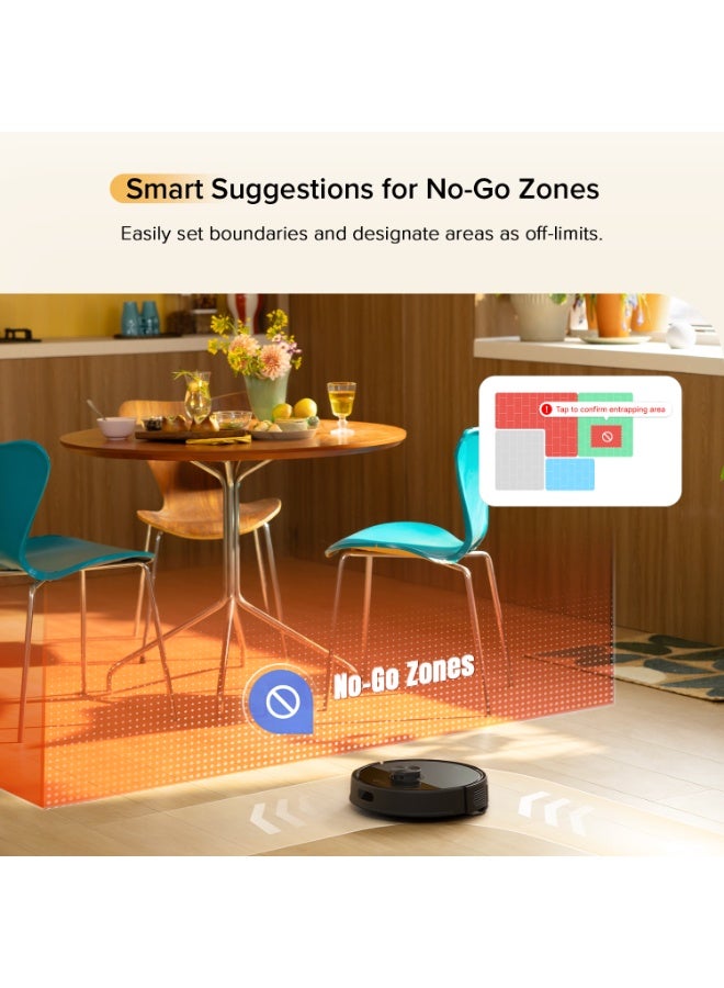 Q7 TF Robot Vacuum and Mop, Upgraded from Q5 Max+, 7 Weeks Self-Emptying, 10000Pa Suction, Dual Anti-Tangle System, for Pet Hair & Carpet, PreciSense LiDAR Navigation, App Control, Black 60 W Q7 TF Black