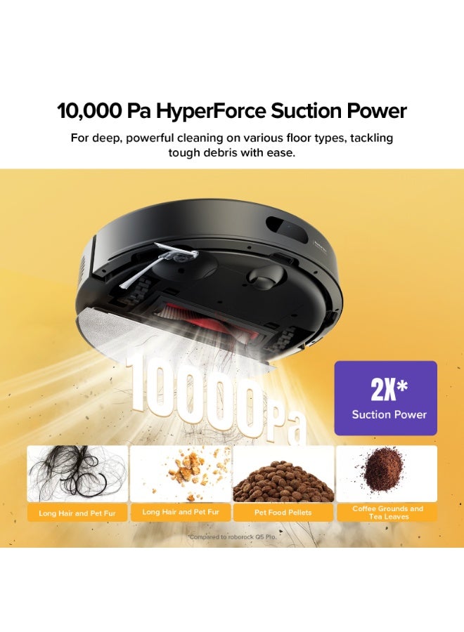 roborock Q7 TF+ Robot Vacuum and Mop, Upgraded from Q5 Max+, 7 Weeks Self-Emptying, 10000Pa Suction, Dual Anti-Tangle System, for Pet Hair & Carpet, PreciSense LiDAR Navigation, App Control, Black 60 W Q7 TF+ Black  - Image 2