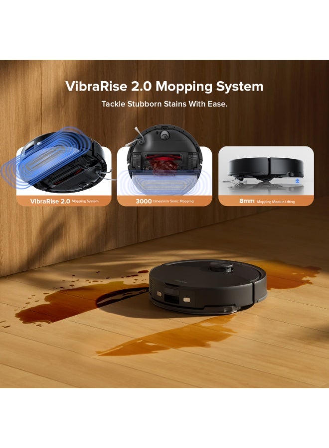 Q10 VF+ Robot Vacuum and Mop,10,000Pa Suction Self-Emptying, Hands-Free Cleaning for up to 7 Weeks,, Obstacle Avoidance, LiDAR Navigation, No-Go Zones, Black 60 W Q10 VF+ Black