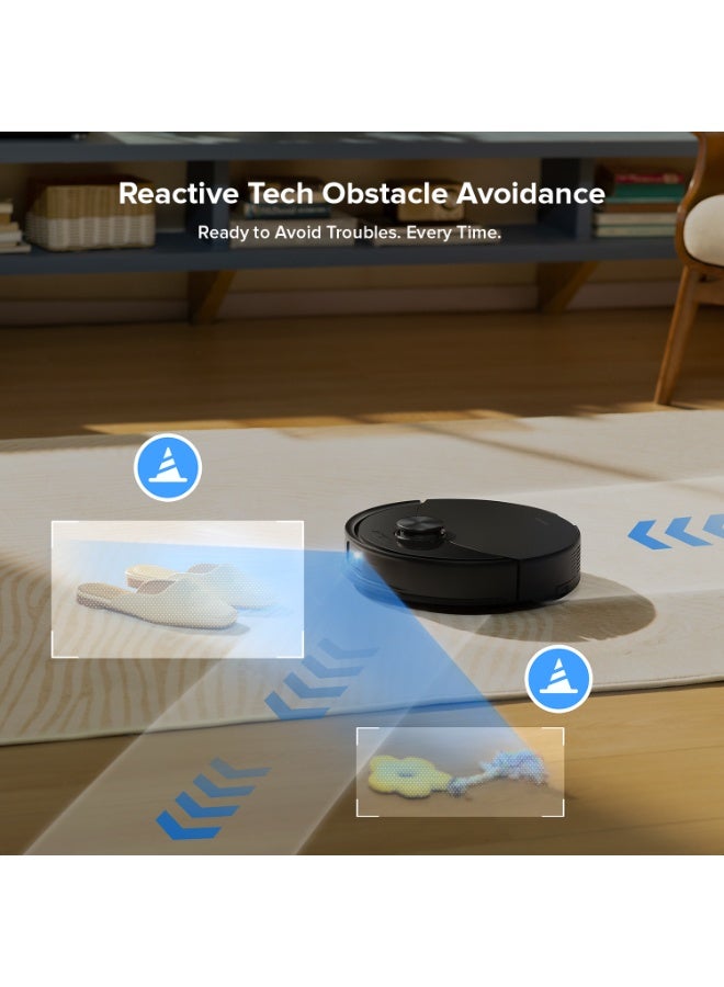 Q10 VF+ Robot Vacuum and Mop,10,000Pa Suction Self-Emptying, Hands-Free Cleaning for up to 7 Weeks,, Obstacle Avoidance, LiDAR Navigation, No-Go Zones, Black 60 W Q10 VF+ Black