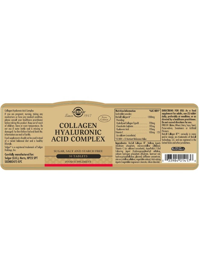 Hyaluronic Acid, 120 Mg, 30 Tablets