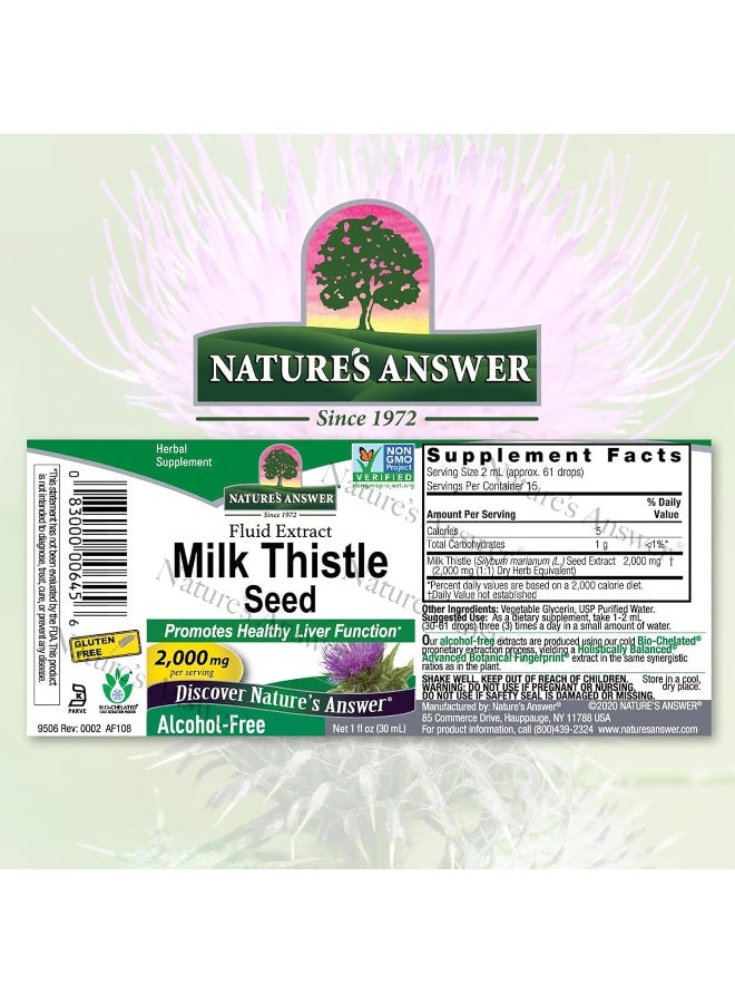 NATURE'S ANSWER Alcohol-Free Milk Thistle Seed 1fl. oz  - Image 2