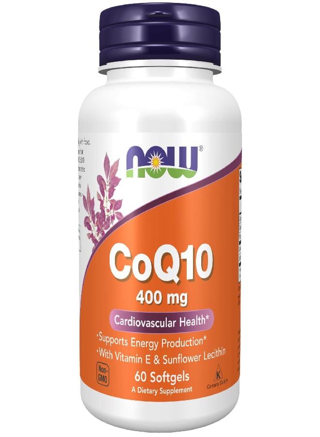 now Supplements CoQ10 400 mg Pharmaceutical Grade All-Trans Form produced by Fermentation, 60 Softgels - Image 1