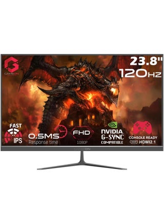 New 2024 1080p Gaming Monitor 23.8 inch, GOES24FHD120IPS, FHD IPS,120Hz Refresh Rate, 0.5ms Response Time, 2.1 HDMI, G-Sync & FreeSync, HDR, Built-in-Speakers, Console Ready Black - pnsku/N70182960V/45/_/1748948900/fbf85996-6269-402a-8195-eb4eef7283dd
