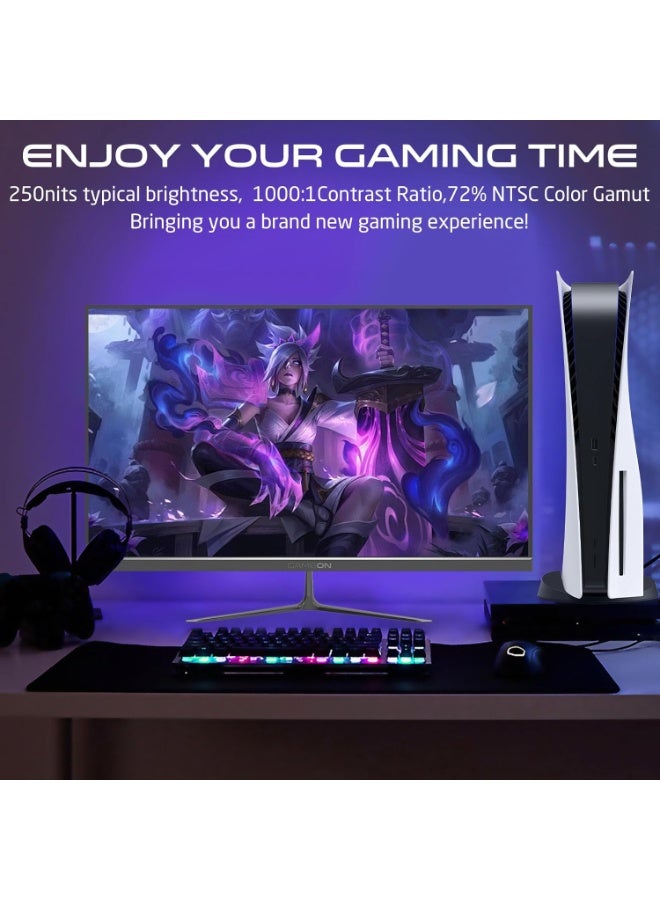 New 2024 1080p Gaming Monitor 23.8 inch, GOES24FHD120IPS, FHD IPS,120Hz Refresh Rate, 0.5ms Response Time, 2.1 HDMI, G-Sync & FreeSync, HDR, Built-in-Speakers, Console Ready Black