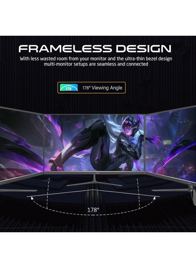 New 2024 1080p Gaming Monitor 23.8 inch, GOES24FHD120IPS, FHD IPS,120Hz Refresh Rate, 0.5ms Response Time, 2.1 HDMI, G-Sync & FreeSync, HDR, Built-in-Speakers, Console Ready Black