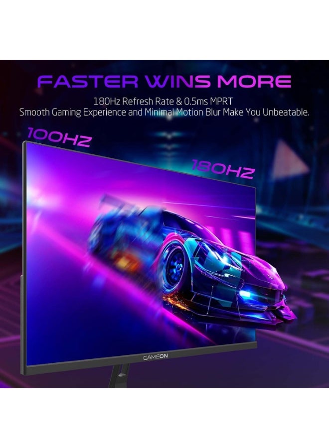 GAMEON GOAE24QHD180IPS, 2K Gaming Monitor 24 inch, QHD IPS Panel,180Hz Refresh Rate, 0.5ms Response Time, 2.1 HDMI, G-Sync & FreeSync, HDR, Built-in-Speakers, Console Ready Black - Image 2