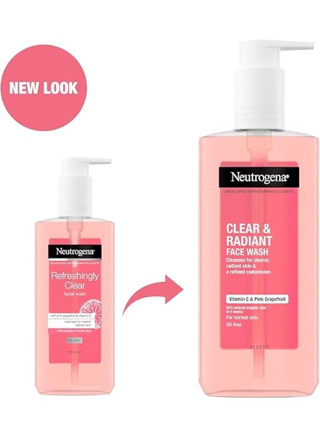 نيوتروجينا 2 Pcs Neutrogena Clear And Radiant Face Wash Vitamin C And Pink Grapefruit 200 Mlml - Image 4