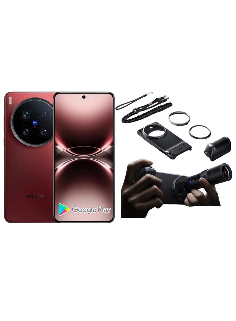 Vivo X200 Ultra Red 256GB 12GB RAM Cell Phone 200.0MP Camera Snapdragon 8 Elite 90W Charge 6000mAh Battery 6.82″ AMOLED 120HZ |Chinese Spec | Experience vivid visuals on the 6.82-inch 2K AMOLED display with a 120Hz refresh rate | Eye comfort: Up to 3000nits peak HDR Brightness. 1B colors with Google Play Support | With photography kit (Black)