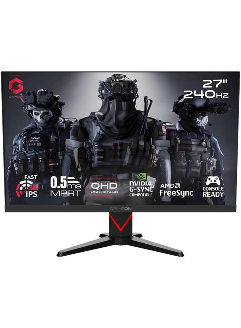 27-Inch Dominator Series Gaming Monitor – QHD 2560x1440, Fast IPS, 240Hz OC, 0.5ms, HDR400, FreeSync & G-Sync, HDMI 2.1 Supported GOMD27QHD240IPS black