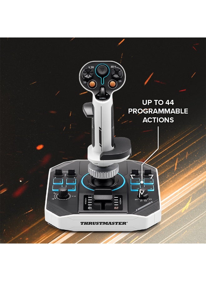 Sol-R1 Flight Joystick, Hall Effect Technology for Ultra-Precise Gaming, 44 Buttons Ideal for Space Flight Simulation (compatible with PC)