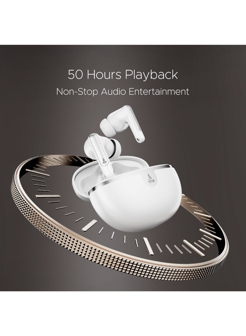 Airdopes 161 Anc Elite In Ear Tws Earbuds With Active Noise Cancellation , Asap Charge And Bluetooth V5.3 White
