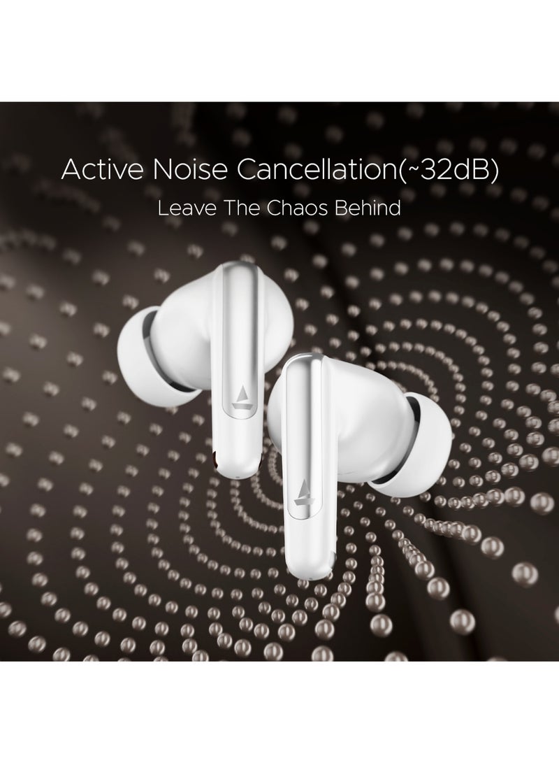 Airdopes 161 Anc Elite In Ear Tws Earbuds With Active Noise Cancellation , Asap Charge And Bluetooth V5.3 White
