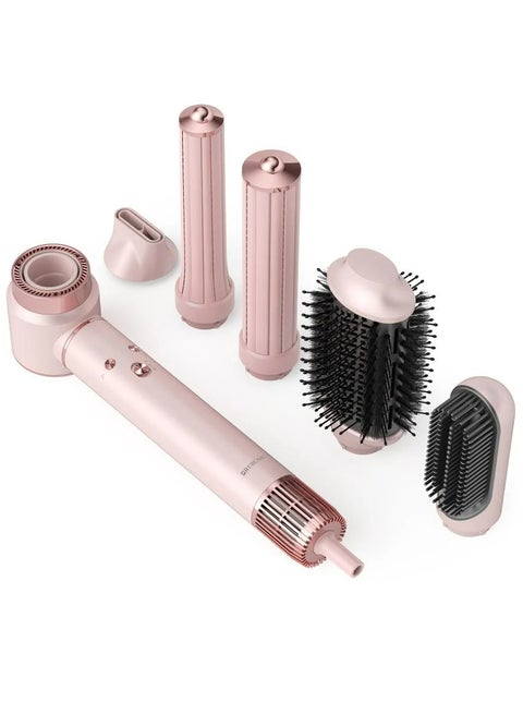 Professional Ionic Hair Styler & Dryer with High-Speed BLDC Motor, 7 Attachments, 1300W Power pink