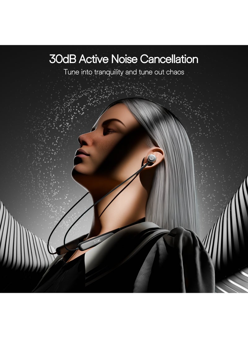 boAt Rockerz 210 ANC Bluetooth in Ear Neckband w/Spatial Audio, 30dB ANC, AI-ENx Technology, 40hrs Playback, EQ Modes, 13 mm Drivers, Dual Pairing & Fast Pair Onyx Black  - Image 4