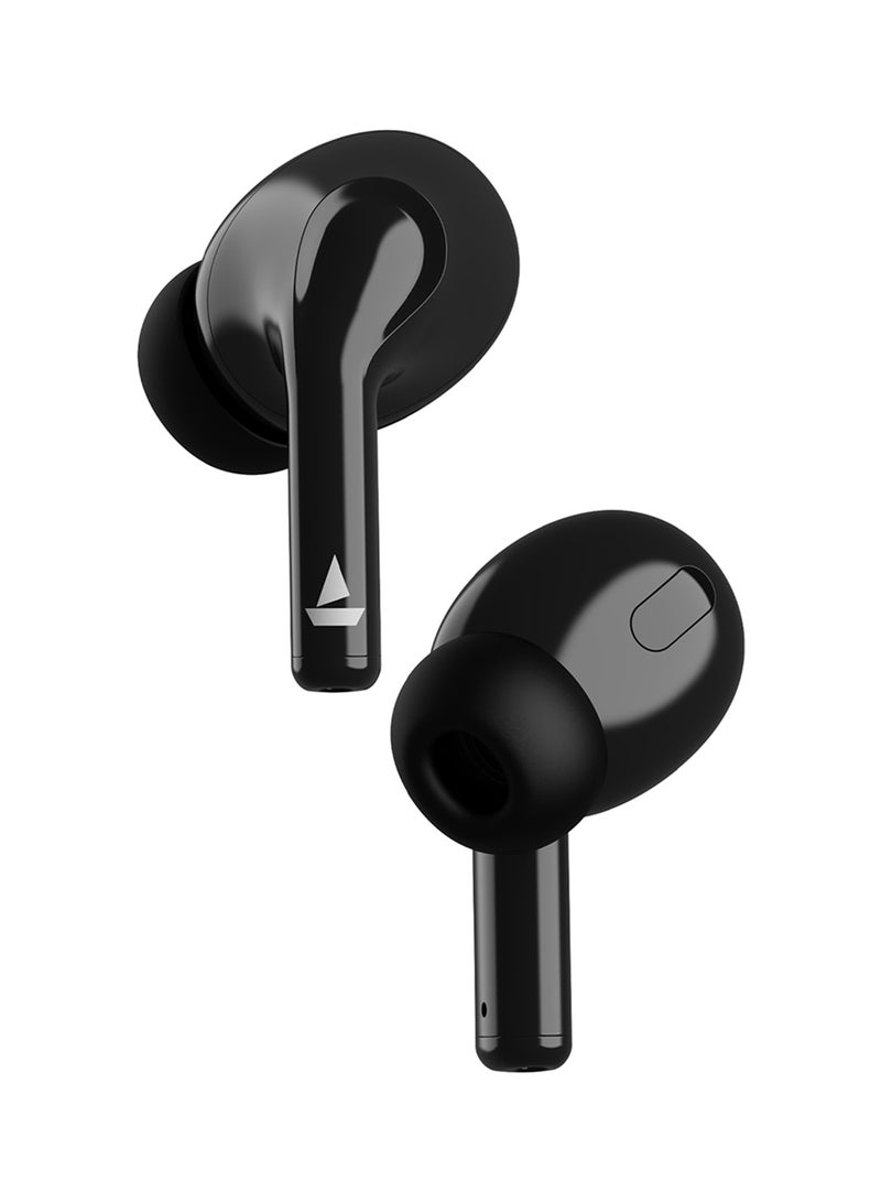boAt Airdopes 163 In Ear Earbuds With 40 HRS Battery, Bluetooth, Fast Charge, 13mm Drivers, IPX5, Quick Touch Response Control Active black  - Image 1